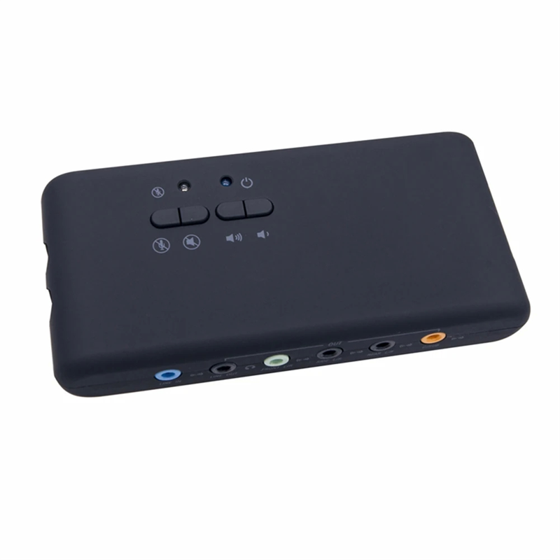 USB Sound Card CM6206 Chipset Black Plastic USB Hid Class Spec 8 Channel DAC Output. 