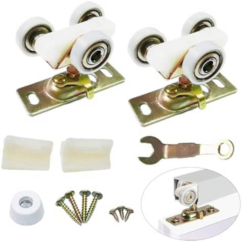 2 Pack Sliding Pocket Door Hardware Top Hanger Rollers Wheels Assembly Fit Replacement Parts 1125 & 1500 Hardware Kit