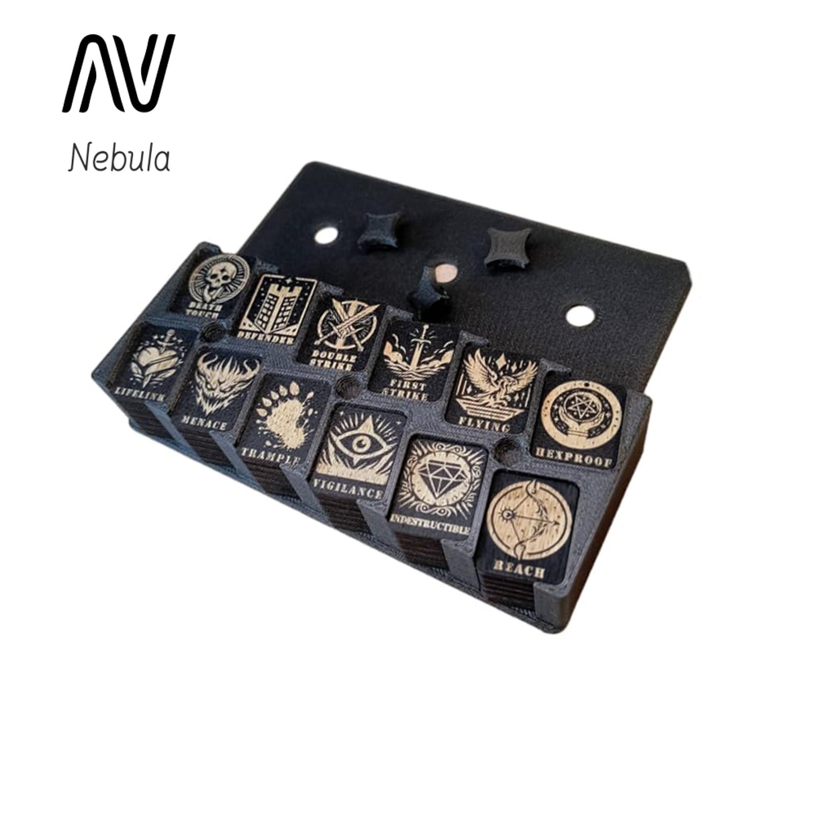 Nebula Supreme op Game Counter Wooden Card Game Ability Counters Set with Token Dispenser Storage Box op Game Trking Counter for Gamers Card Game Counter. 
