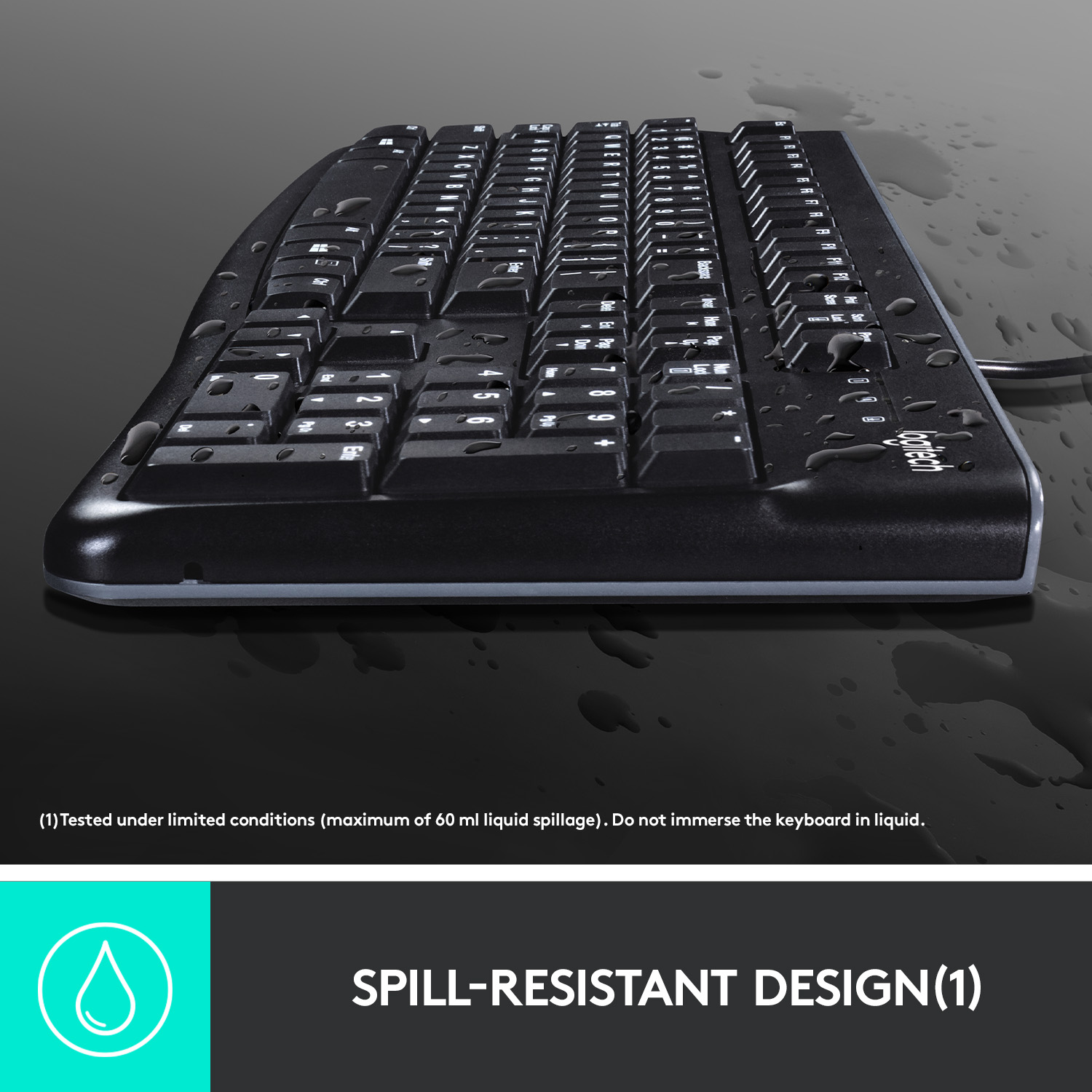 Logitech K120 Wired Keyboard for Windows, USB Plug-and-Play, Full-Size, Spill Resistant, Curved Space Bar PC/Laptop - Bangla Layout. 