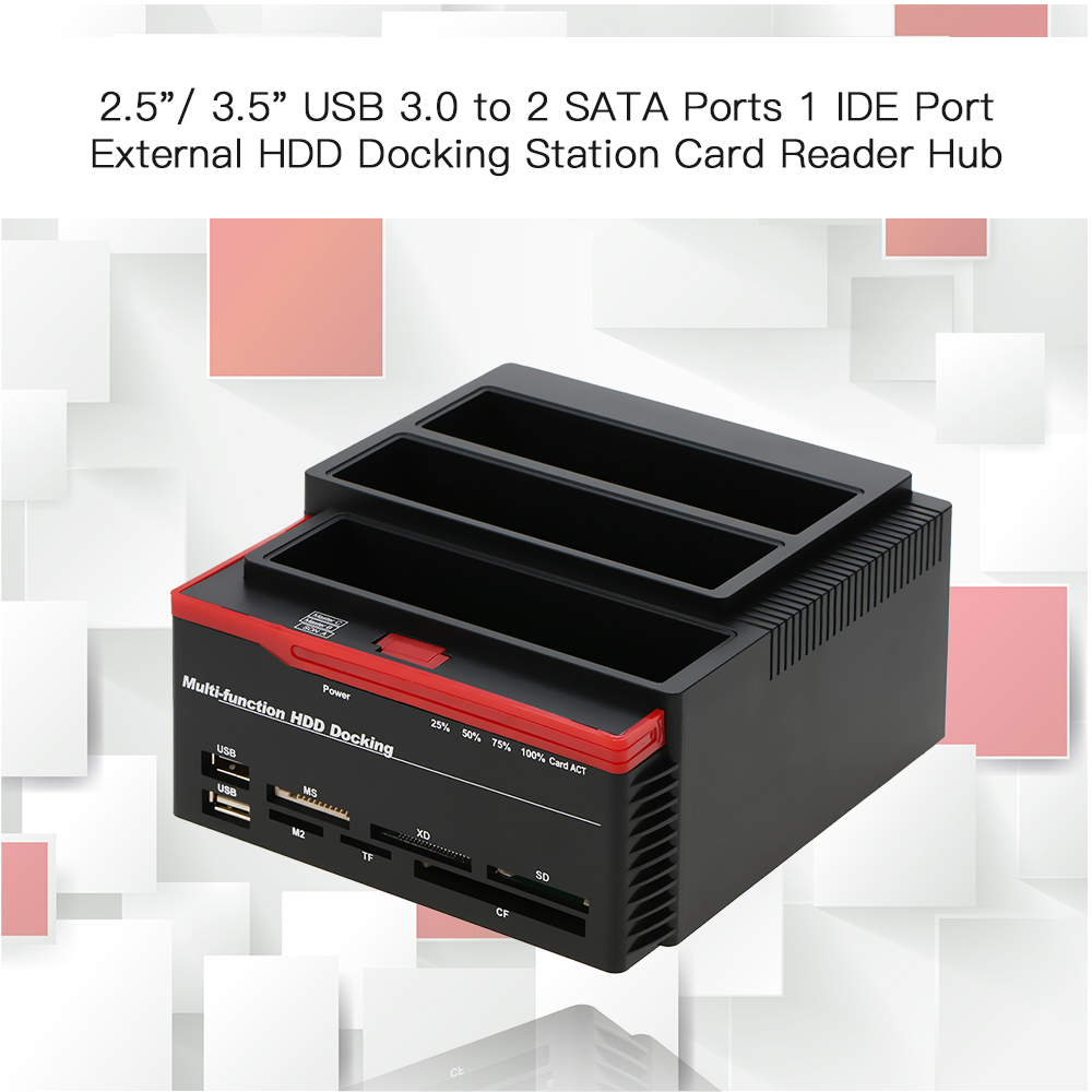 Multifunctional 2.5/3.5" IDE&SATA Hard Disk Base USB 3.0 HDD Docking Station Three-bay HDD Docking Station AU Plug. 