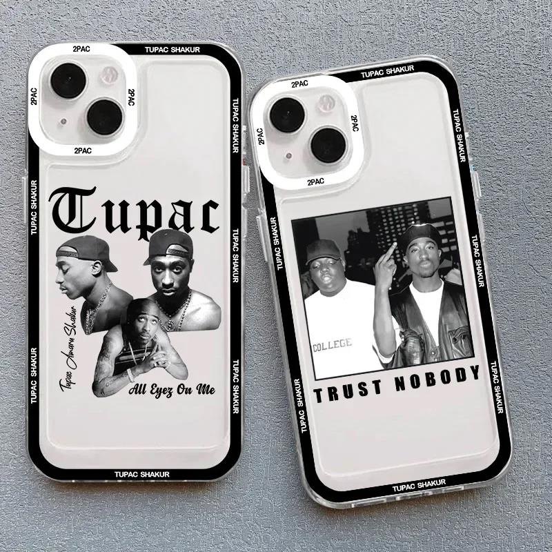 Rapper 2pac Singer Tupac Phone Case for Iphone 11 12 Mini 13 15 Pro Max 16 14 7 8 Plus X XS XR Soft Shockproof Back Cover Funda
