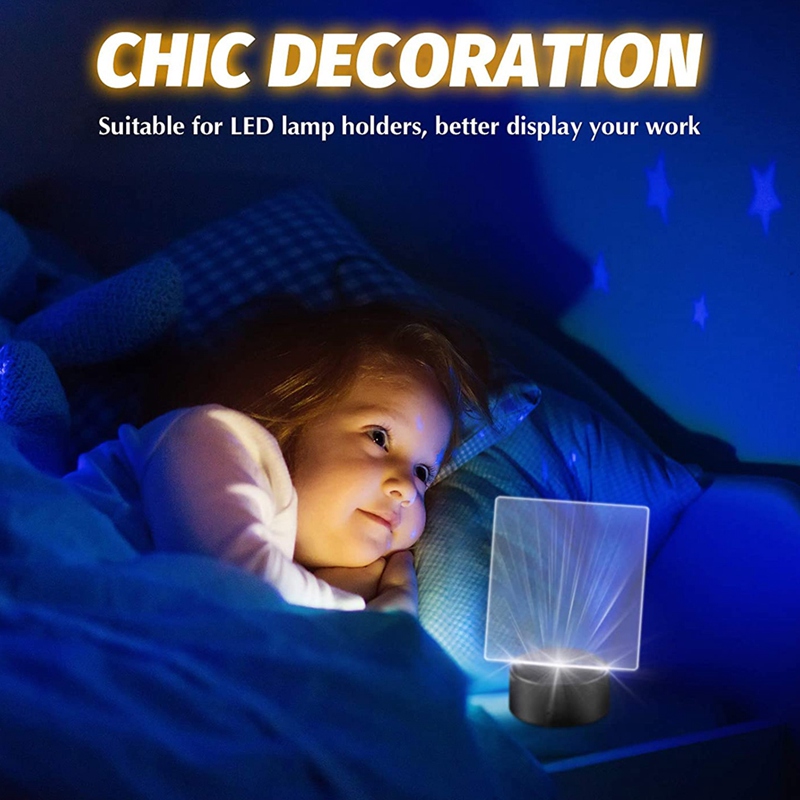 Acrylic Sheet Clear Cast for LED Light Base Table Signs DIY Display Projects Craft Led Lights for Projects 6 Pieces. 