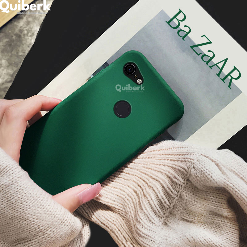Quiberk for Google Pixel 3 XL Shockproof Anti-Slip Soft TPU Sandstone Matte Back Case Cover. 