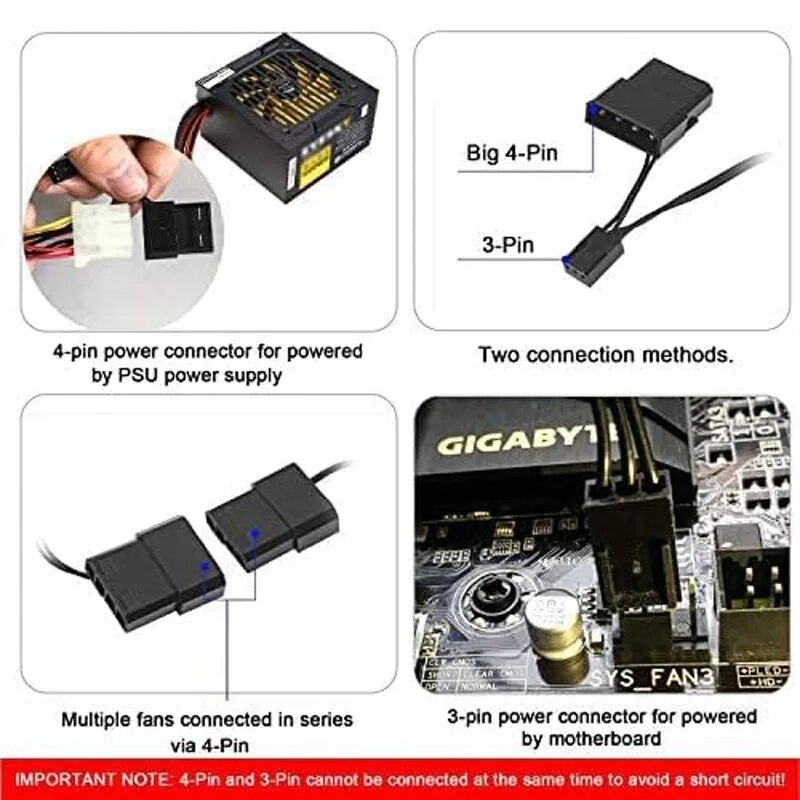 80mm 90mm 120mm Quiet Computer Fan Silent PC Fans For Computer PC Case GPU CPU Cooler Radiator Cooling. 