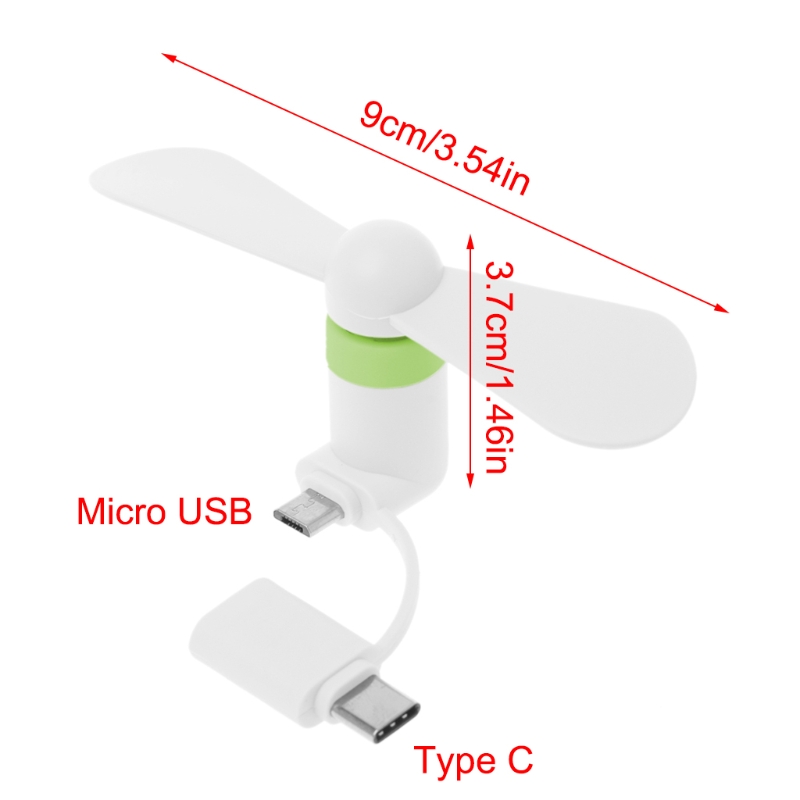 2 in 1 Type C Micro USB Mini Fan Cooler for Htc Type-C USB -C for Smart Cell Phone Android Micro USB Phones Cooling Fans. 