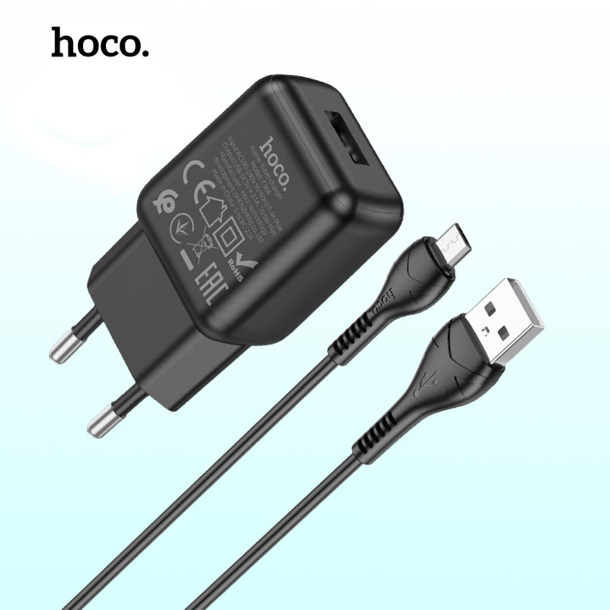 Hoco C96A Single Port Micro USB Universal Wall Charger 10W Adapter with 1m Micro USB Charging Cable