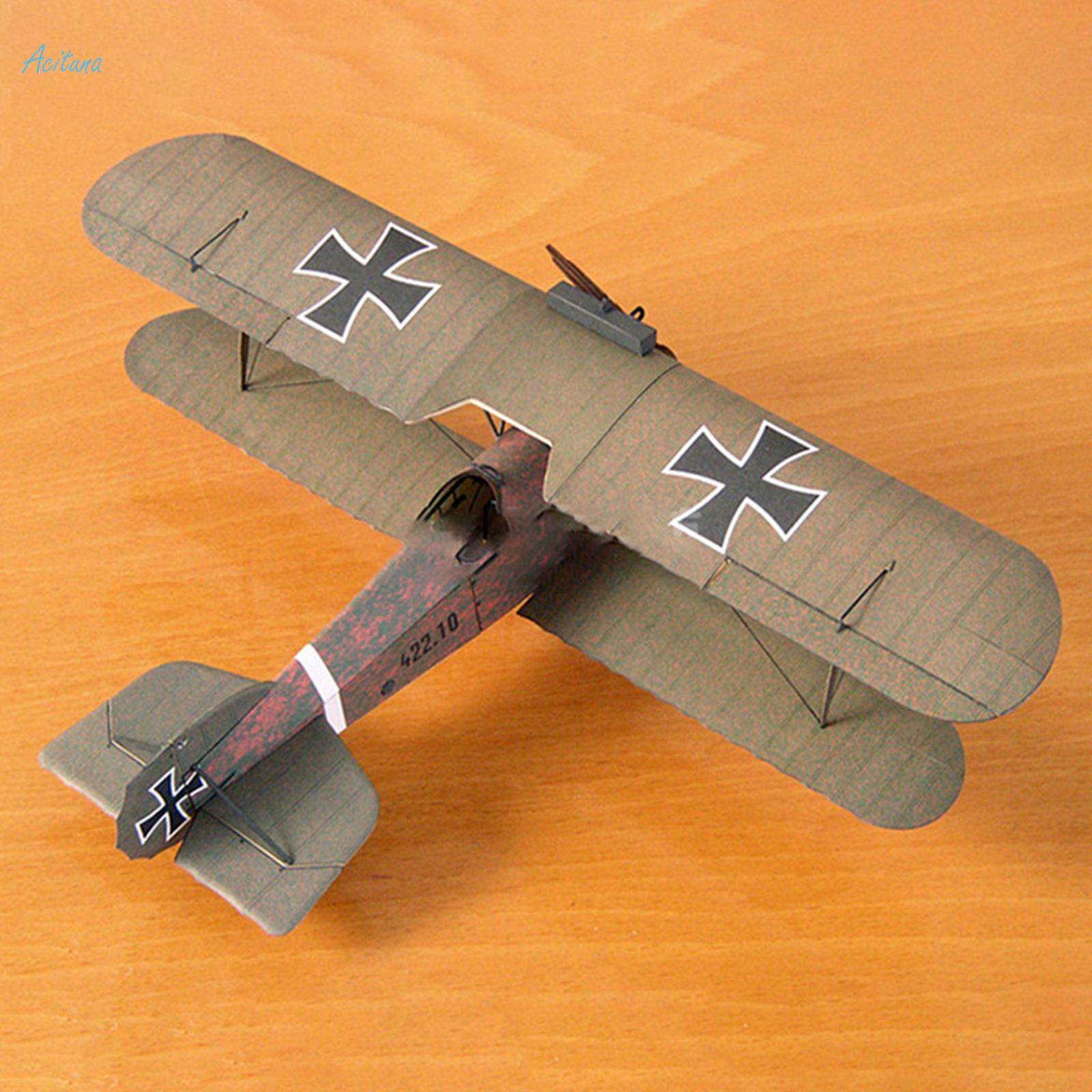 1:33 Diecast D II Fighter Model Paper Airplane Model Kits for Shelf Desktop. 