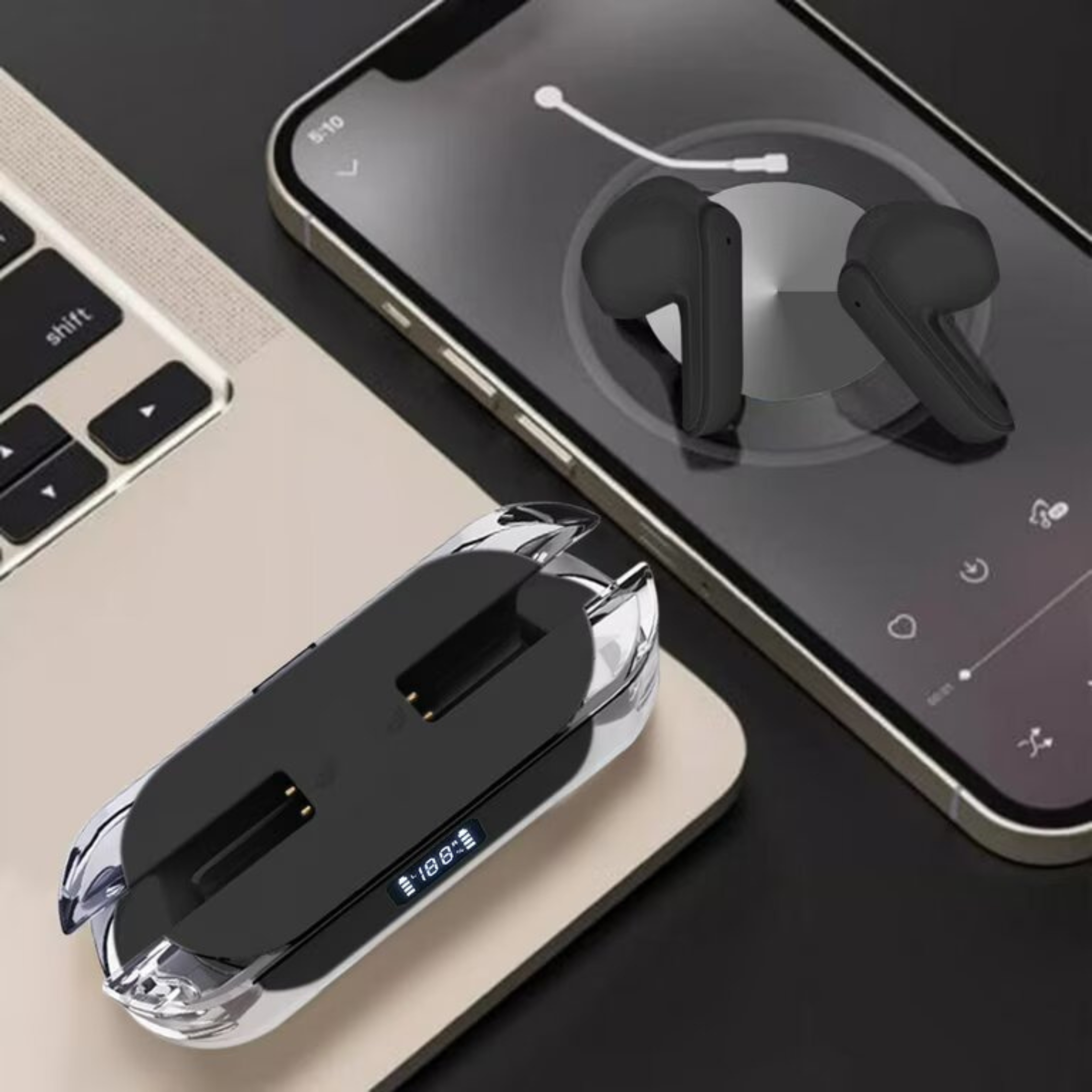 M12 Max TWS Earbuds Bluetooth 5.3 | 2 Side Calling | True Wireless Earphone | IPX7 Waterproof Bluetooth. 