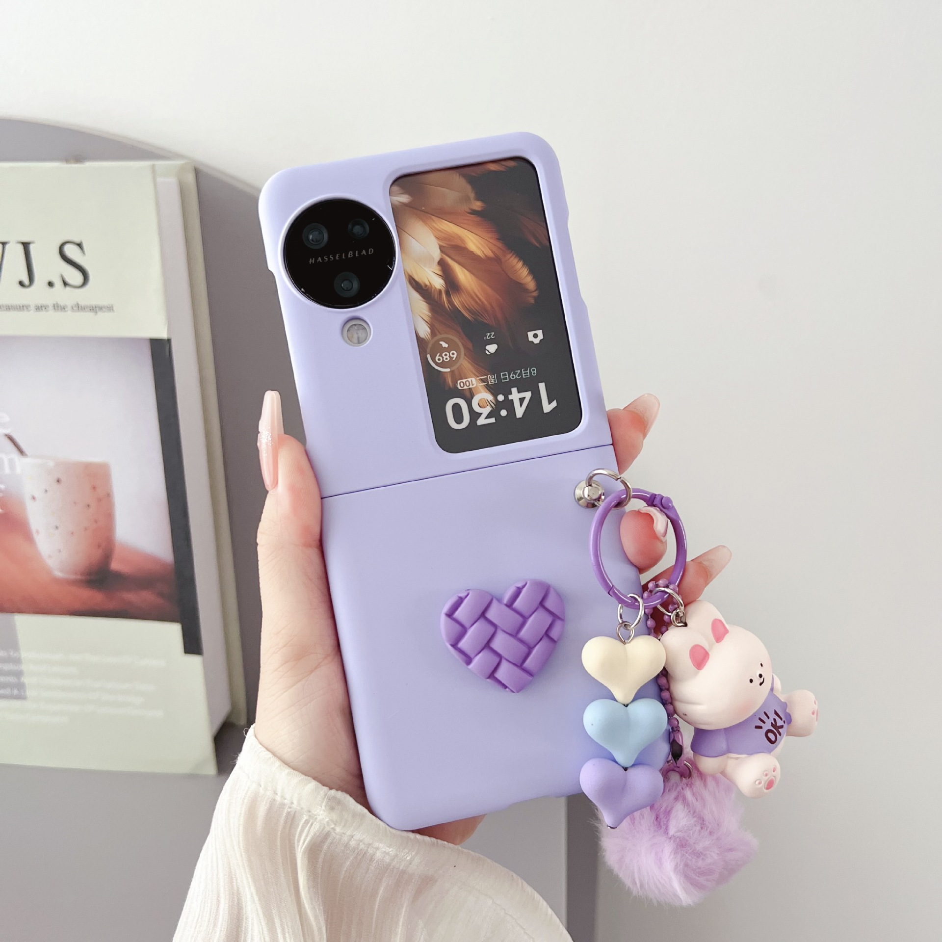 Applicable OPPO FindN3 Flip Phone Case Frosted Thin Heart oppofindn2flip Protective Shell Bear