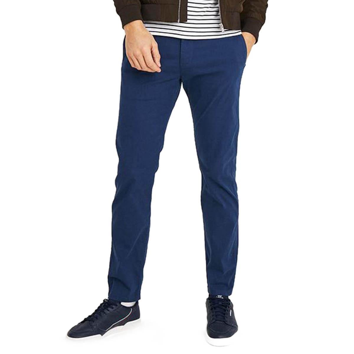 Navy blue Gabardine Pant For Men: Buy 