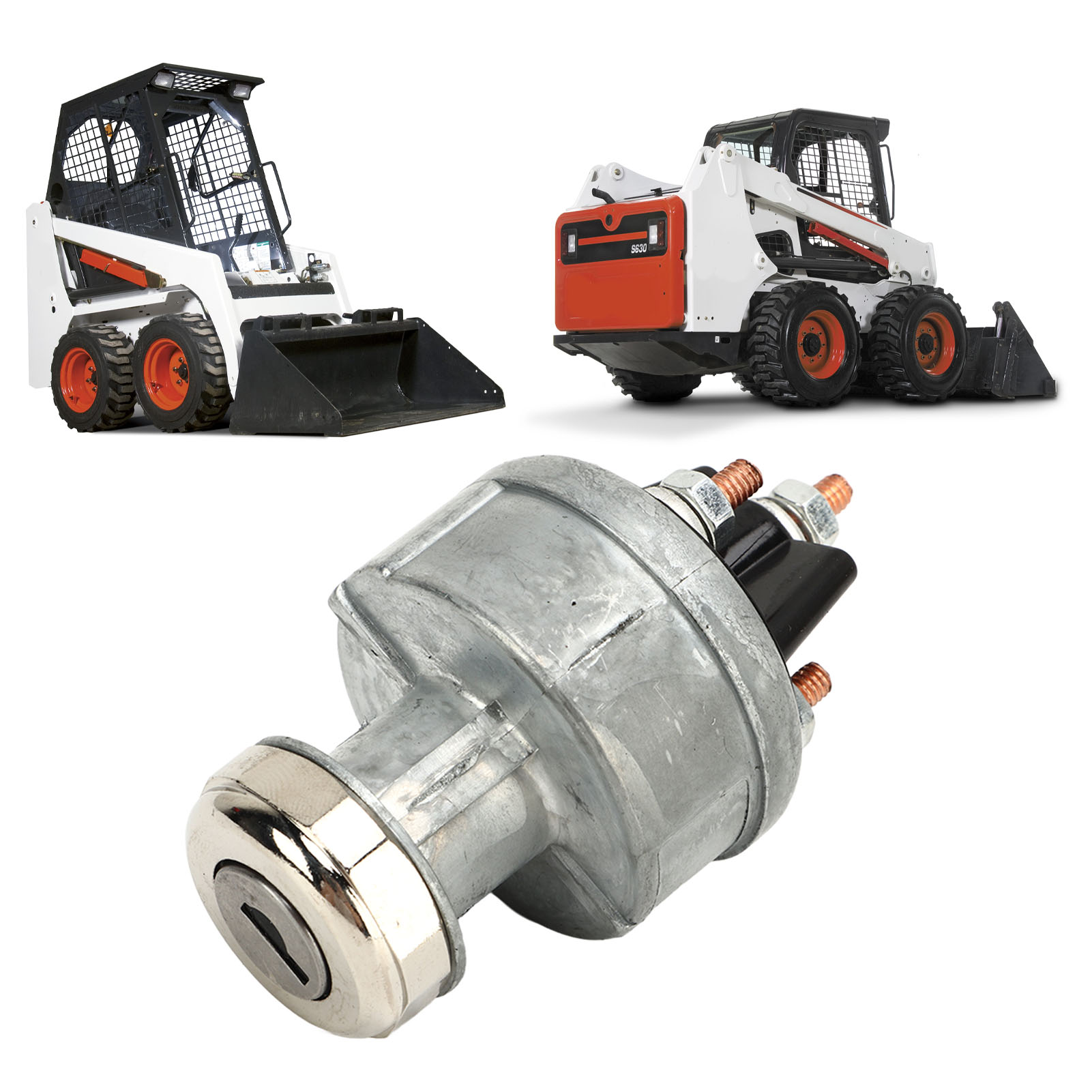 Ignition Switch with 2 Key 6665606 Replacement for Bobcat Loaders 310 313 322 440 530 533 630 631 MT50 MT52. 