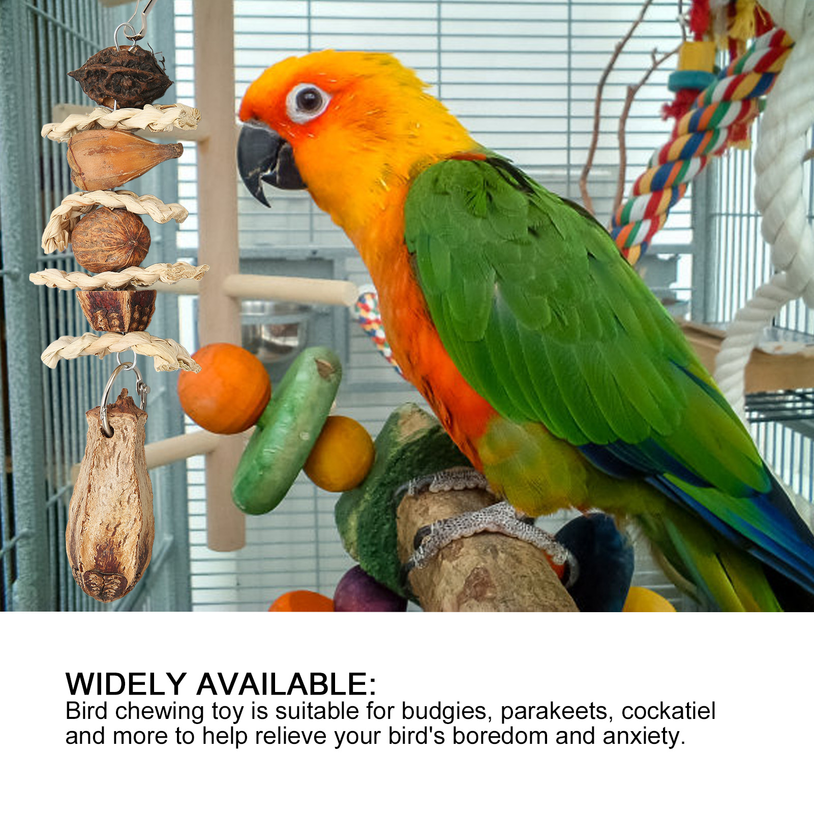 Bird chew toys, parrot chew toys to relieve boredom handmade. 