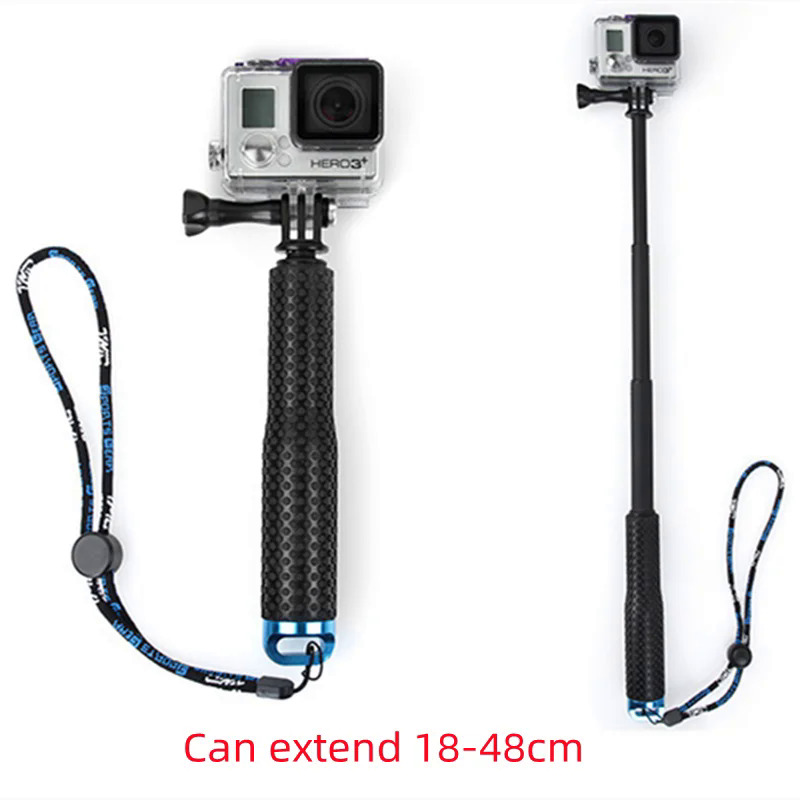 Extendable 19 inch Monopod for gopro4 gopro3 3 2 SJCAM SJ3000 SJ4000 Action Camera Selfie Sticks for Sports Camera 18 to 48cm. 