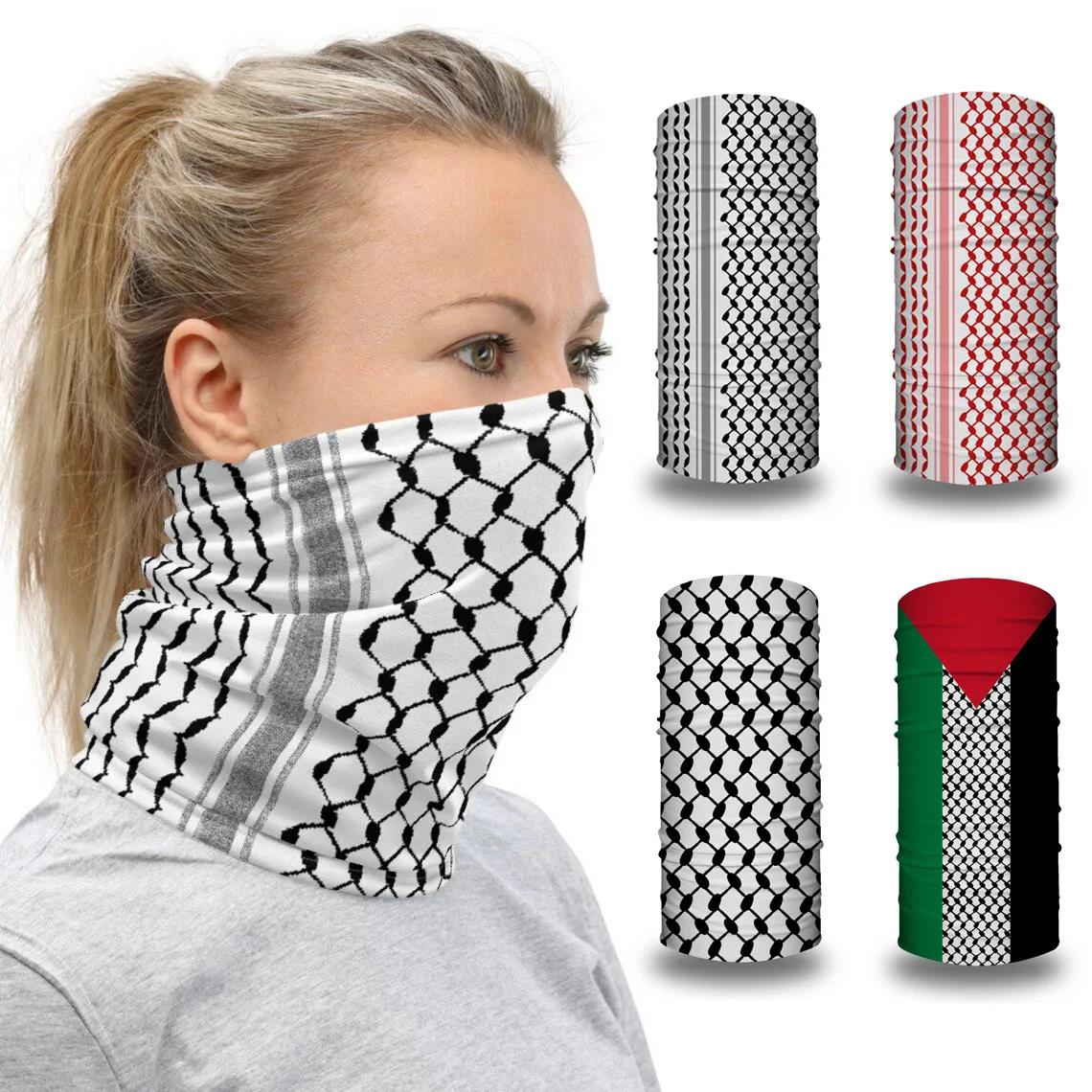 Palestinian Keffiyeh Bandanas Neck Gaiter Arabia Scarves Palestine Arabic Face Masks Shields Multifunctional Headwear