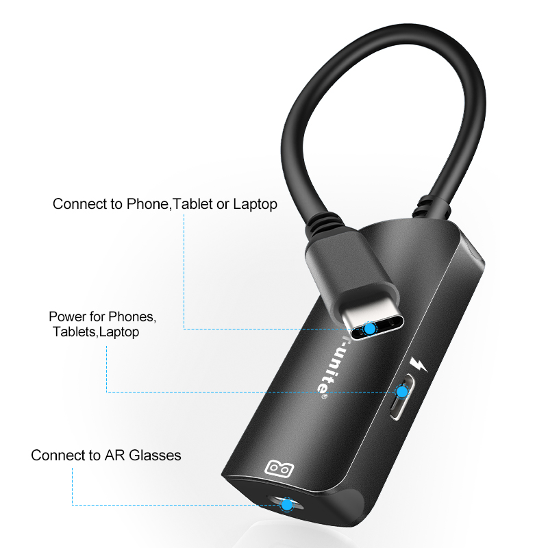 USB-C to C Converter Type C Adapter for XREAL nreal,Switch,StemDeck,Thunderbird Air plus,Huawei Vision Glass Power Conversion. 