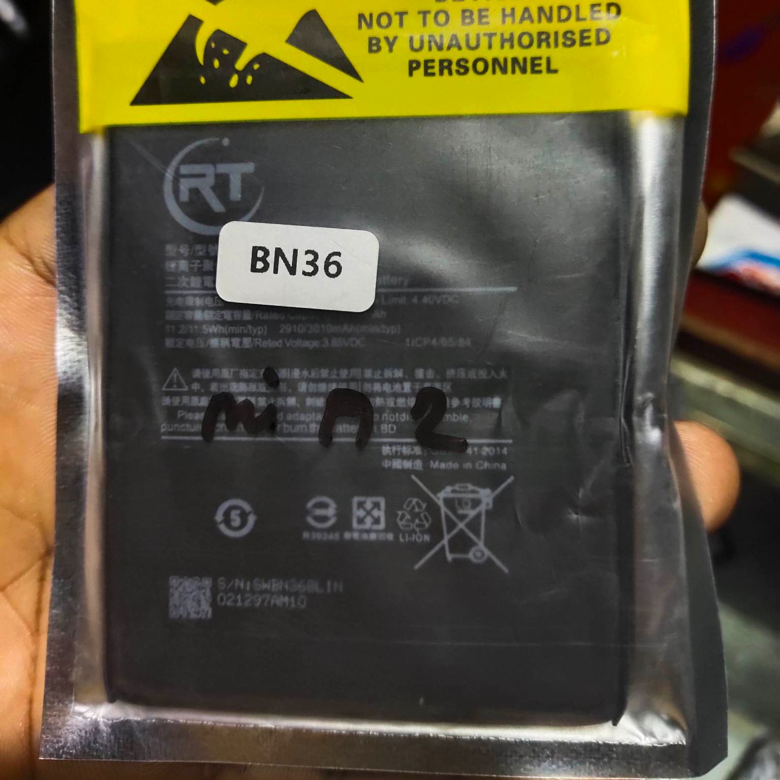 Replacement Phone Battery BN36 For Xiaomi Mi6X Mi 6X MiA2 Mi A2 Capacity 2910mAh