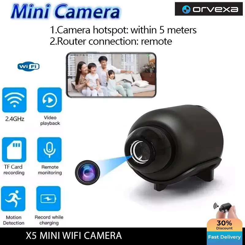 X5 HD Mini Camera WiFi Baby Monitor Indoor Safety Security Surveillance Camcorder IP Cam Audio Video Recorder Wifi Camera