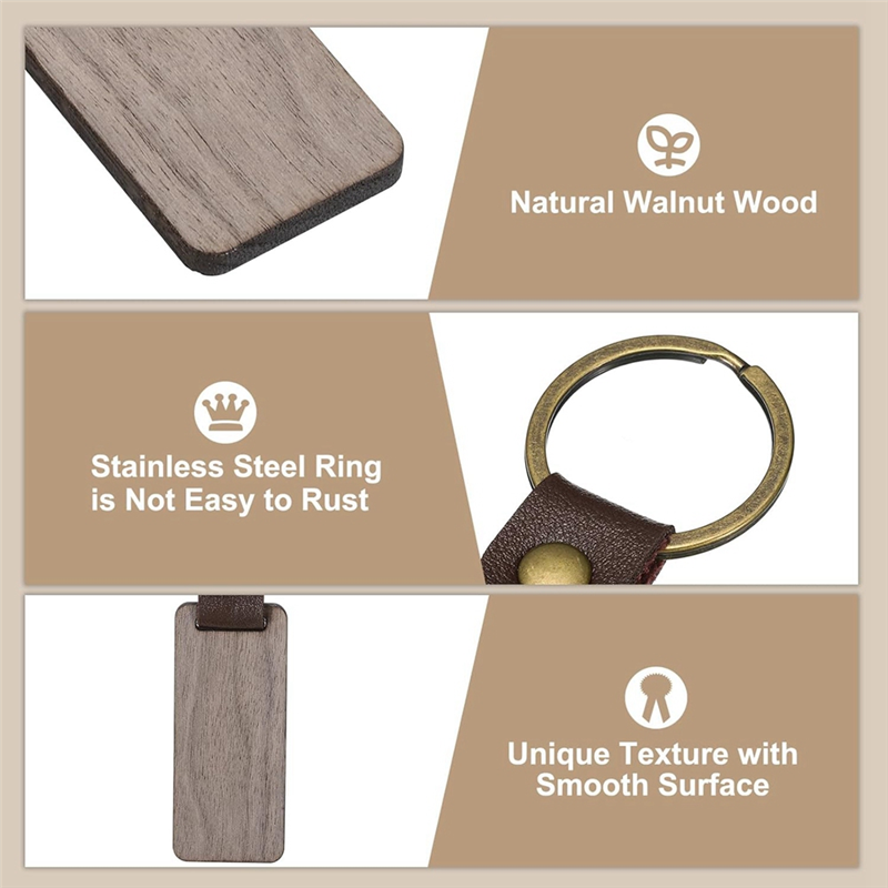 Wood Keychain Blanks Wooden Keychain Blanks Personalized Keychain Tags Small Key Chain Bulk for Laser Engraving. 