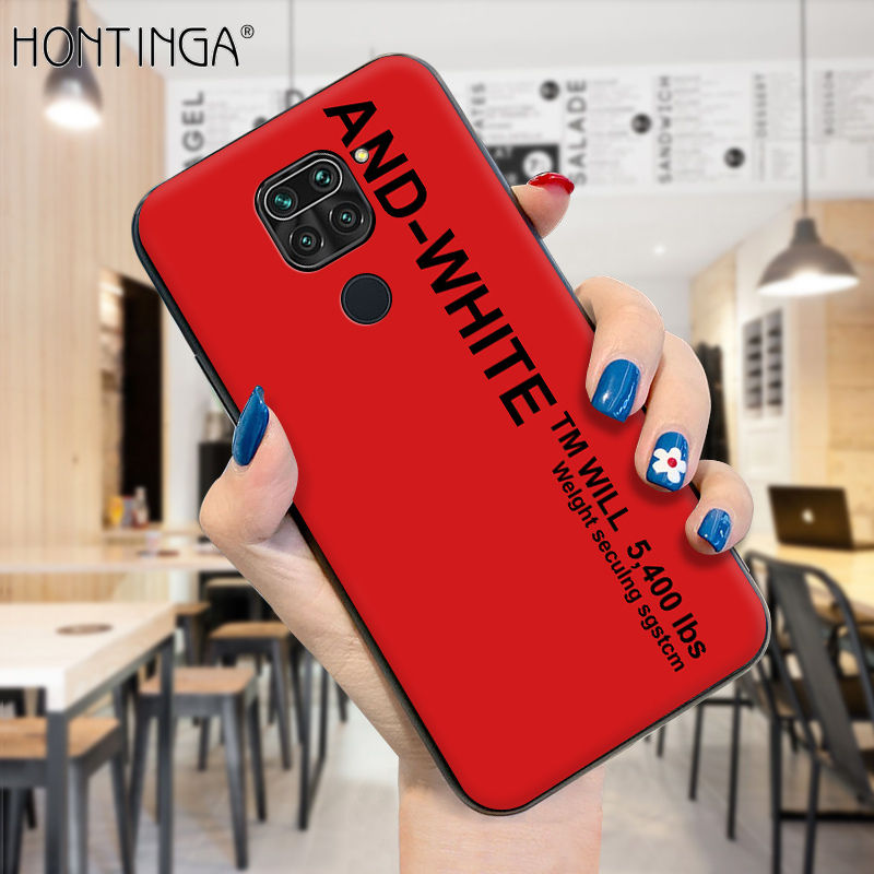 Hontinga for Redmi Note 9 Case Simple Generous Clean Color Girls Boys Cases Shockproof Soft Silicone TPU Phone Cover. 
