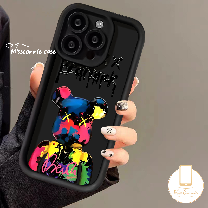 MissConnie Trend Brand Violent Bear Cool Phone Case for Redmi 9A 12C 12 9 A1 10C 9T 10A 9C NFC A2 Redmi Note 10 8 11 9 12 10s Pro Max Mi 12 11 Lite POCO M3 C55 X5 Fashion Bear Soft Cover. 