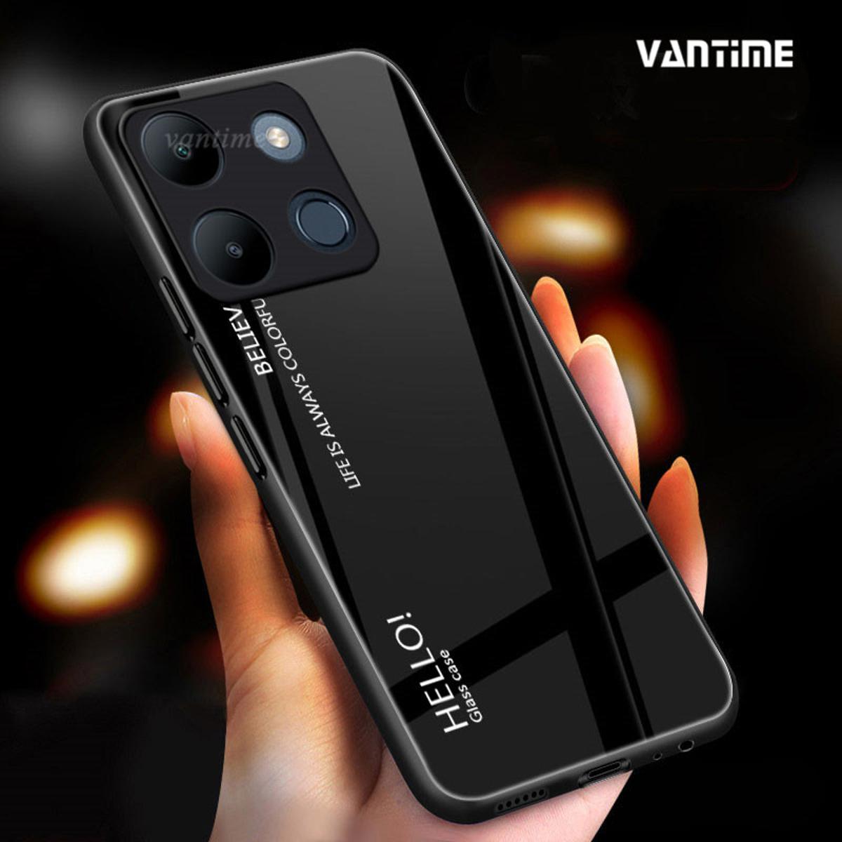 For Infinix Smart 7 Case Gradient Phone Back Hard Glass Cover
