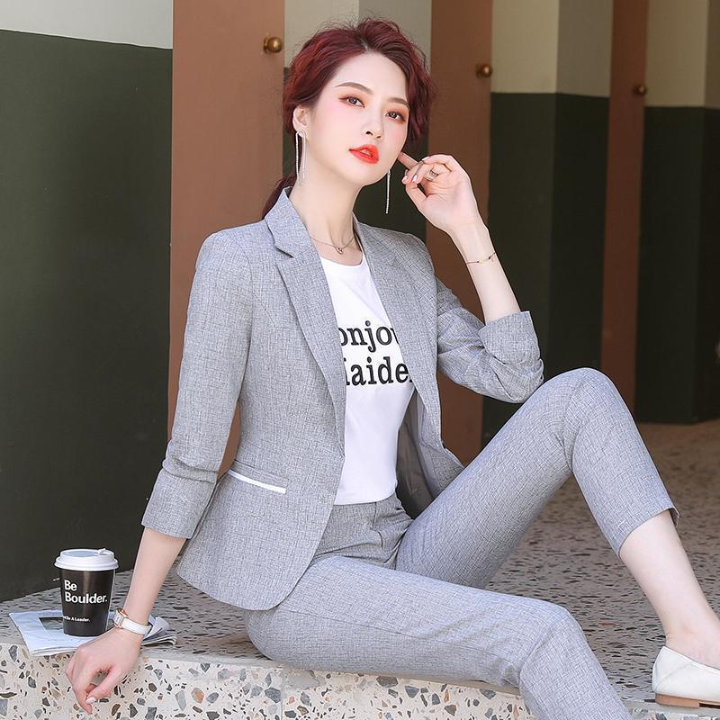Suit Women's Spring and Summer New Korean Style Temperament Office Wear Two-Piece Suit Western Style Small Man Anti-Aging Casual Suit