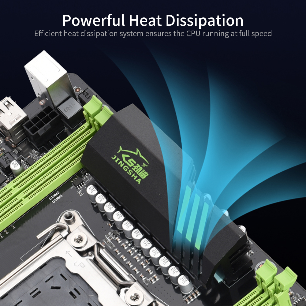 HXSJ Jingsha X79 Motherboard Gaming Mainboard with 4-channel DDR3 Slots M.2 Interface Support LGA2011 V1 V2 Series Processor. 