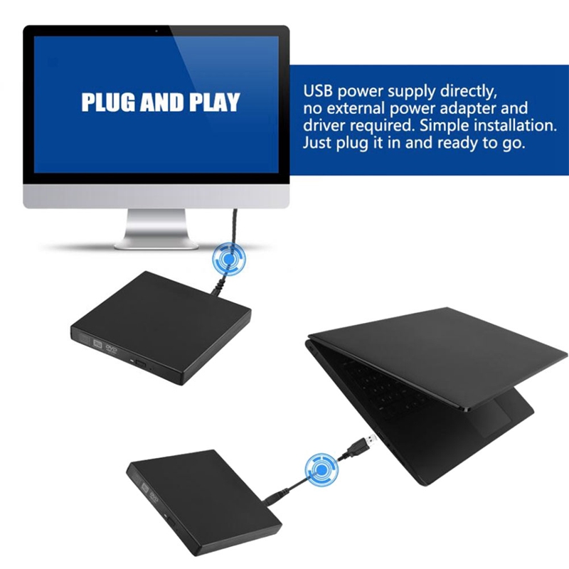12.7mm External DVD Enclosure USB 2.0 External DVD/CD-ROM Case for Laptop Desktop PC Optical Disk Drive SATA to SATA. 