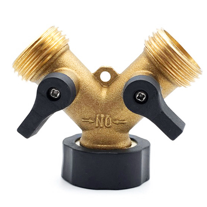 Garden Hose Splitter Hose Distributor Y Splitter 2 Valves with 2 Extra Rubber Washer. 
