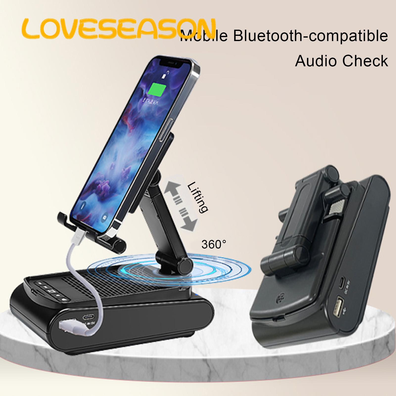 Mobile Phone Holder with Bluetooth-compatible Speaker Wireless Bluetooth Speaker Mobile Phone Holder Stand for Anti-skid Bottom Cell Phone Stand