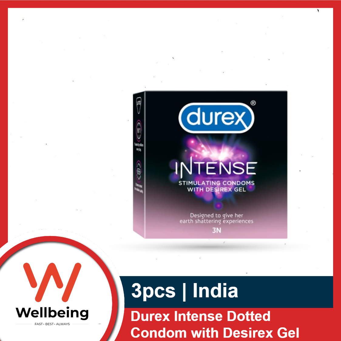 Durex Extra Time Condom 3pcs Box | Made In India | Extra Dots, Thin, Ribbed, Air, Mutual Climax, Invisible Condom 3pcs - Choose Before Order. 