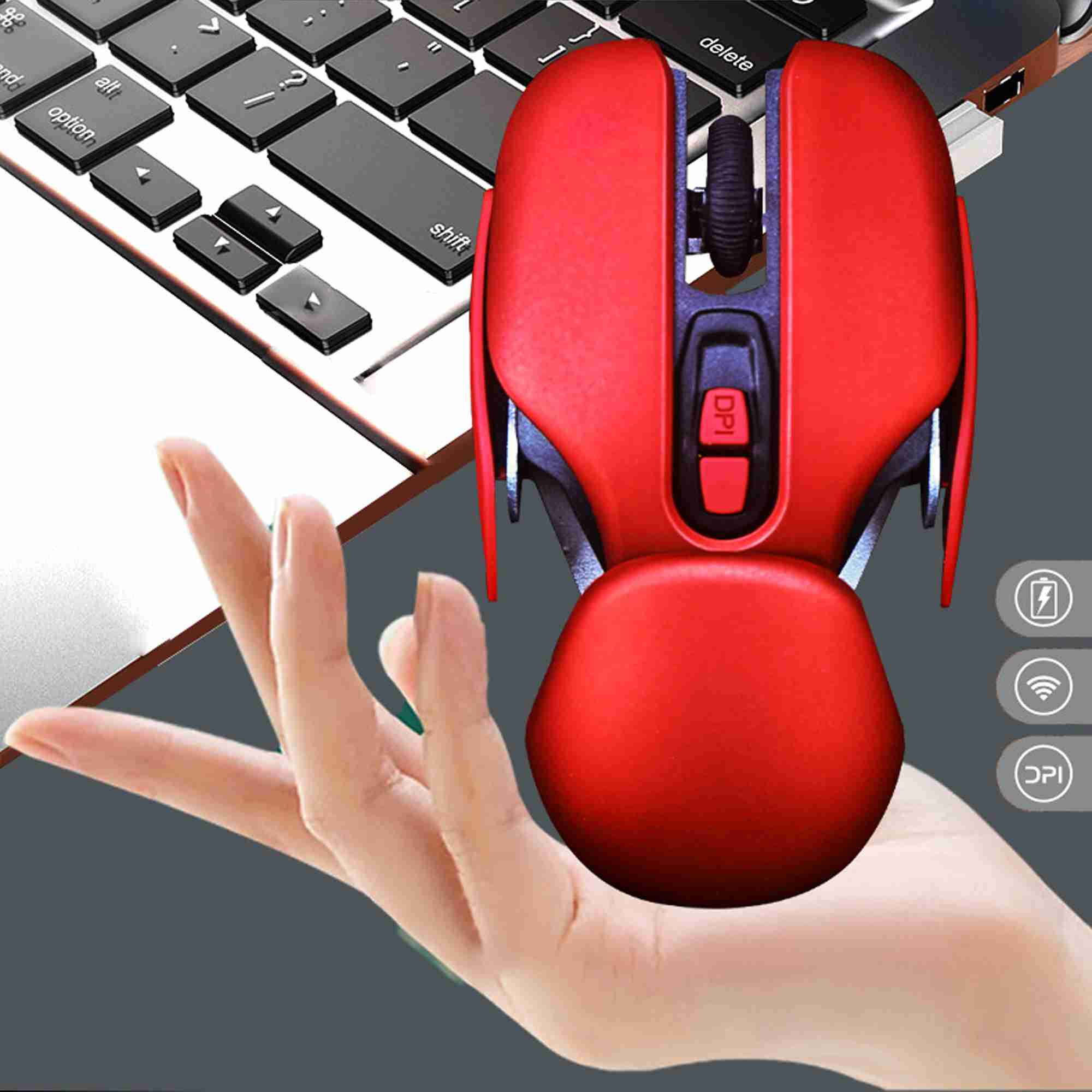 2.4G Wireless Mouse 4 Color USB Ergonomic Mouse Rechargeable Creative Game Mice Red Optical Big Hands Computer Mause For Laptop. 