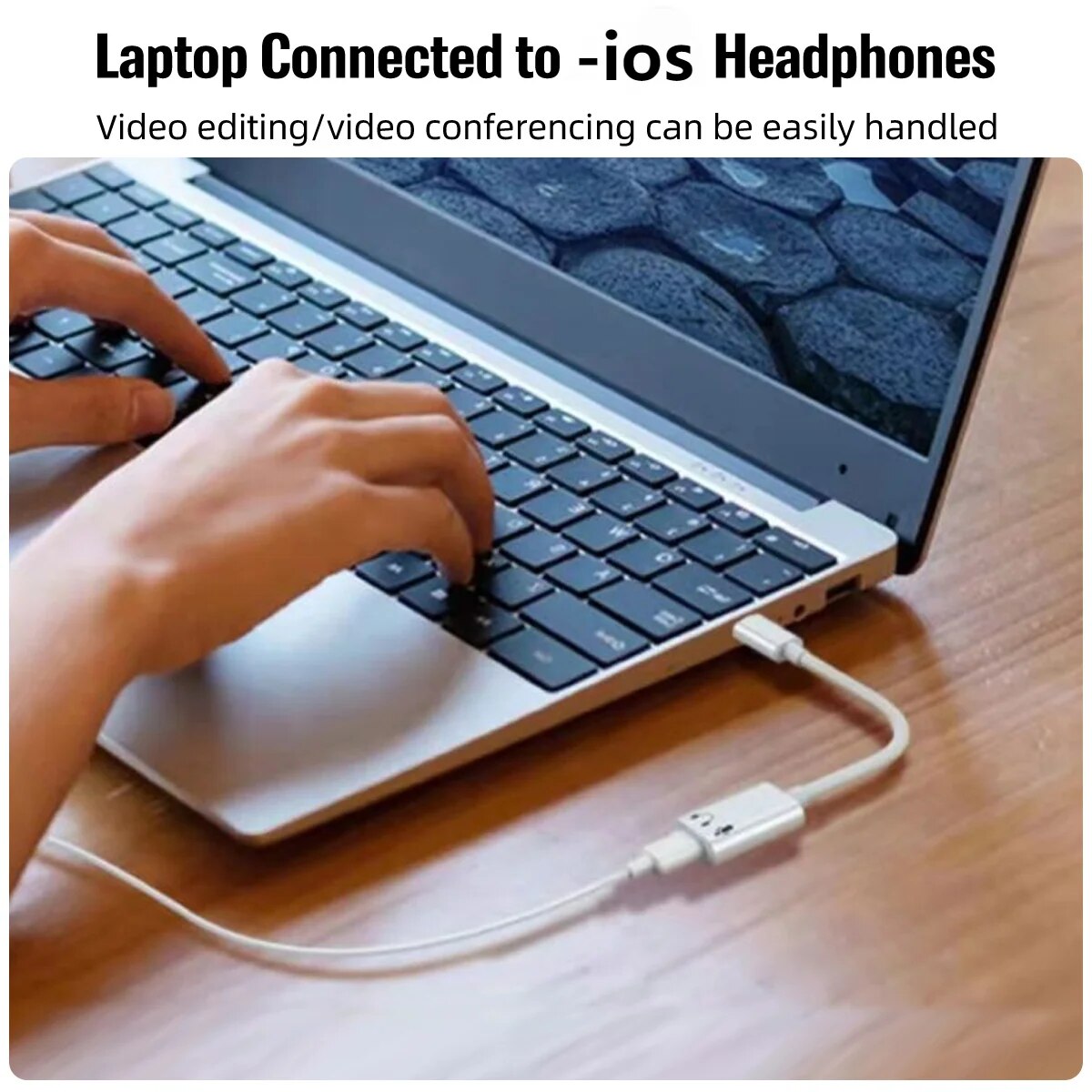 USB C to iOS Earphone Audio Adapter Cable for iPhone 15 promax Headphone Adapter Type C to Lightning Audio Converter for iPadPro. 