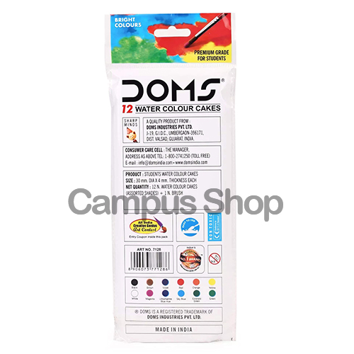 Doms Water Colour cakes 12 Colors for WaterColor Painting | Daraz.com.bd