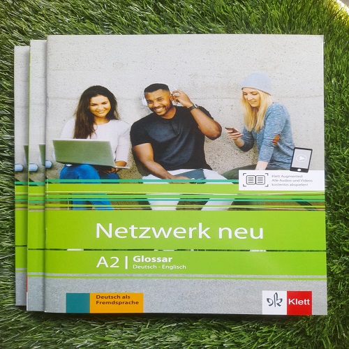 Netzwerk Neu A2 ( KURSBUCH + UBUNGSBUCH+ GlOSSAR ) (Set Of 3 Books )-German Language - Black White Print. 