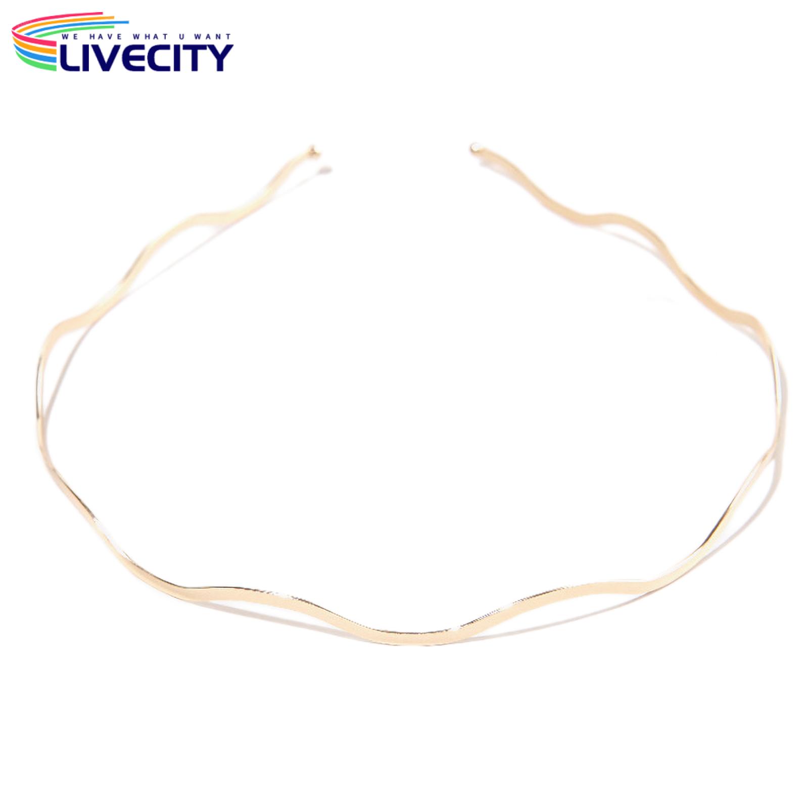 Minimalist Hair Hoop Stylish Wave Shape Metal Headband for Women Non-slip Elastic Hair Hoop Hairband Accessory Sleek Hair Hoop