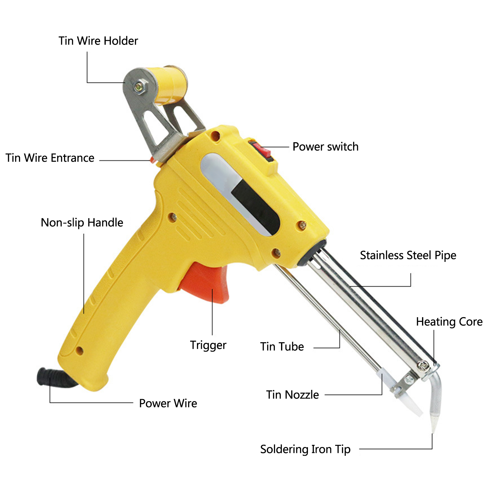 60W External Thermal Manual Welding Automatic Feed Soldering Iron Electric Temperature Tool Adjustable Solder Tool Kit Fast Heating. 