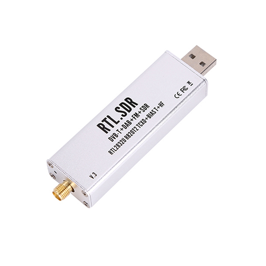 RTL SDR Receiver V3 RTL2832U 0.1MHz-1.7GHz TCXO SMA Receiver with Antenna. 
