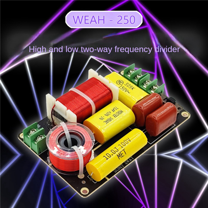 4Pcs -250 250W 2 Way Frequency Divider Tweeter Bass Crossover Filter DIY Speaker Filter Circuit Home Sound Theater. 