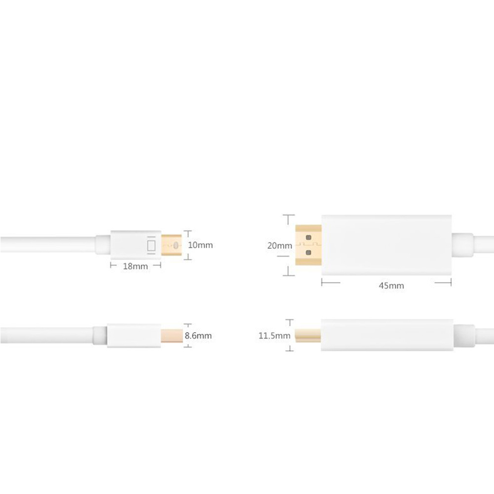 Mini Display Port to HDMI Cable 4K 1080P Thunderbolt HDMI Converter for MacBook Pro iMac Mini DP to HDMI Cable Adapter. 
