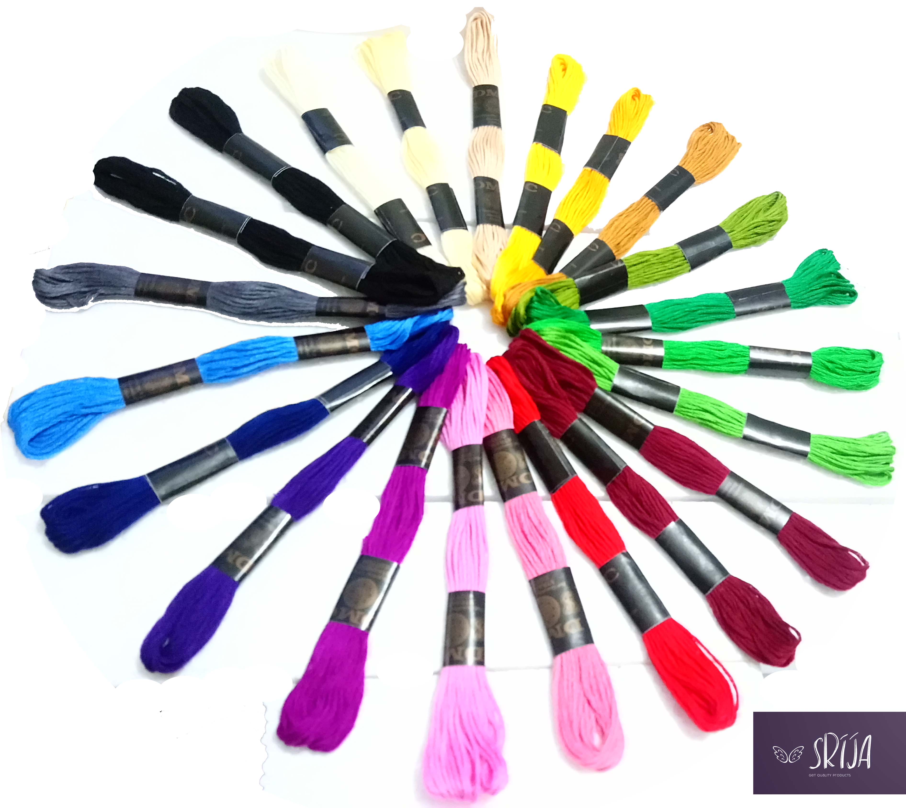 16 Pieces/Skeins Embroidery Floss Cross Stitch Thread / DMC Thread For Embroidery 6 line thread Cotton Embroidery Thread. 
