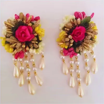 Artificial Flower Bridal Non Bridal Earrings for Women