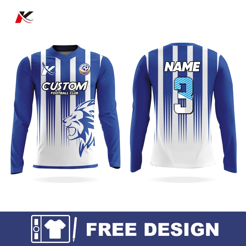Personalized Sublimation Custom Plus Big Size Soccer Uniform Shirts Club Team Breathable Long SLeeve Football Jerseys For Men. 
