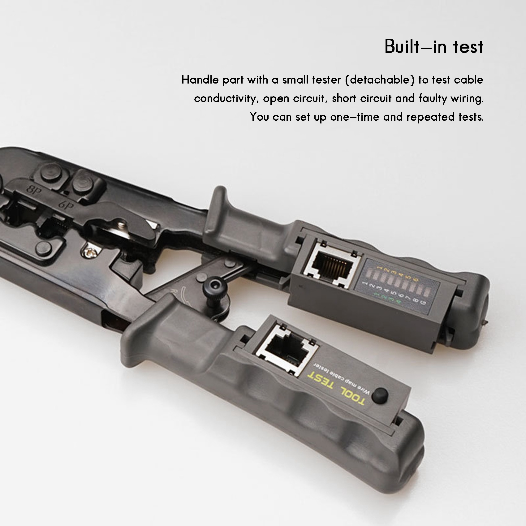 RJ45 Network Cable Crimper Cable Tester Ratchet Tool 8P 6P 4P Tester for RJ45/RJ12/RJ11 Tester Stripper. 