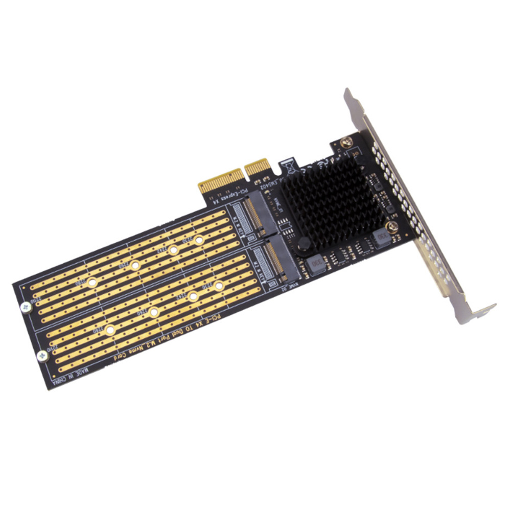 SSU PCI-E X4 to Dual NVMe PCIe Adapter,M.2 NVMe SSD to PCI-E X8/X16 Card Support M.2 (M Key) NVMe SSD 22110/2280/2260/2242. 