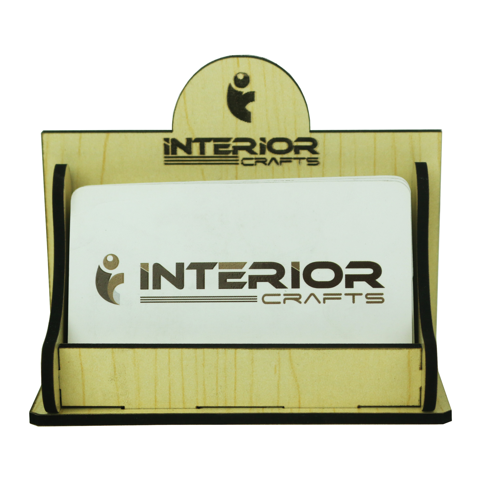 Premium MDF Desk Business Card Display Holder Stand for Desktop Business Cards Stand for Office & Showroom, Reception INTE-1357/1356