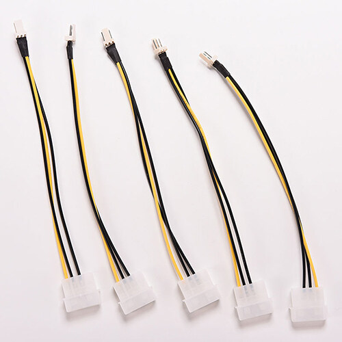 5 Pcs 4-Pin Molex/IDE to 3-Pin CPU Case Fan Power Connector Cable Adapter 20cm. 
