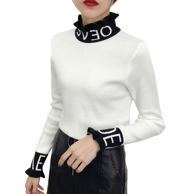 women's fashion letter print long sleeve sweater