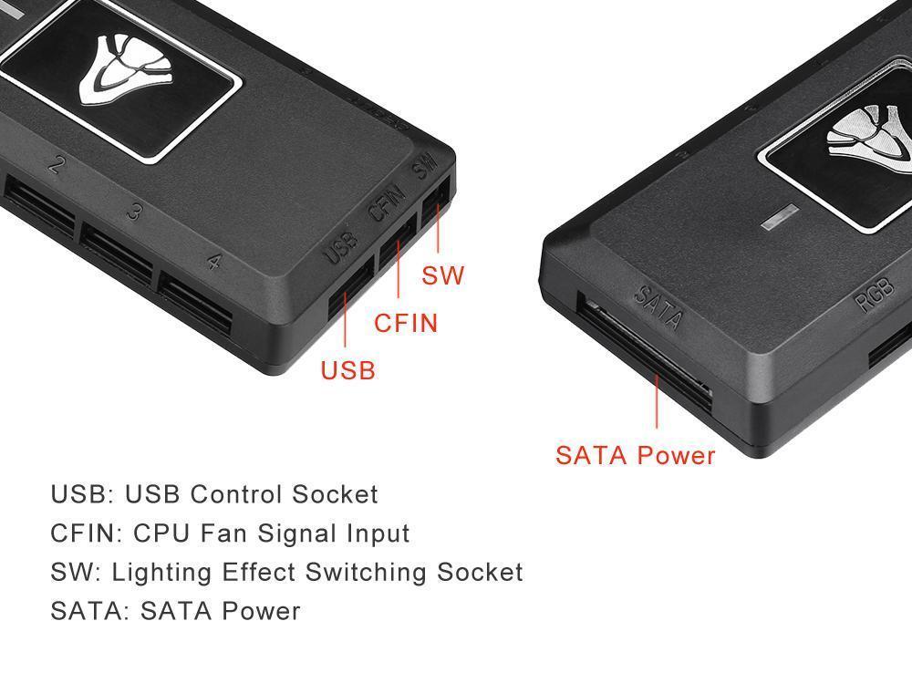Geek P1 Cooling Fan RGB Light Effect Controller Control Box Support AURA SYNC